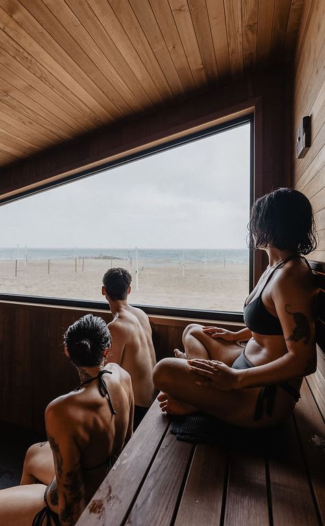 The Saltwater Sauna | Nordic Bathing Sauna Photo Shoot, Sauna Aesthetic, Nordic Sauna, Sauna Outdoor, Benefits Of Nature, Sauna Benefits, Nordic Lifestyle, Indoor Sauna, Finnish Sauna