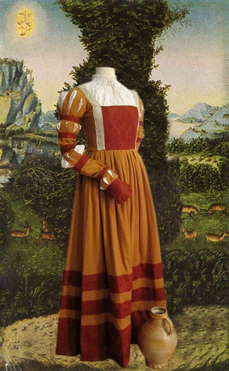 16th Century German Dress, Cranach Dress, 16 Century Fashion, 16th Century Dress, Italian Dresses, 16th Century Fashion, German Costume, German Clothing, Celtic Clothing