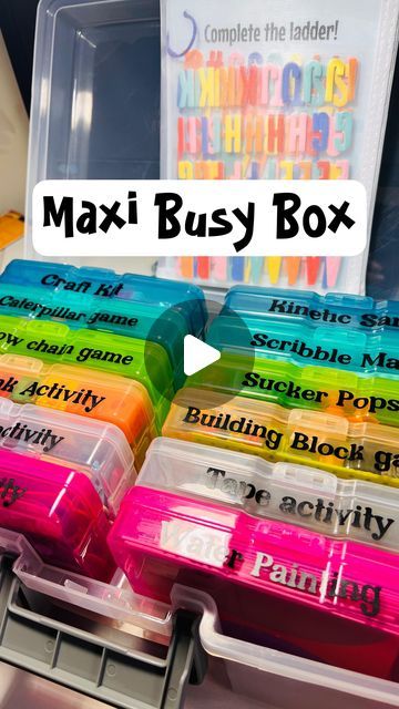 @creativemindz_australia on Instagram: "So many questions about the maxi busy box ☺️  Everything you need to keep kids busy for hours! Going away, on holidays, feeding the baby, have a coffee (or something stronger? 🤪) shower, make dinner whatever you need a few minutes for, this box is your way to get there ☺️  Here is some more footage on the other activities in the box, any questions comment below or PM!   They are available on creativemindzaustralia.com  #busybox#maxibusybox#busytoddler#busyactivities#busytoddler#preschool#smallbusiness#smallbusinessowner #supportsmallbusiness #supportlocal#educational#educationalactivities #educationalgames #outandaboutwithkids #cartravel#caractivities#travel#travelwithkids#travelwithkidstips" Busy Box Activities, Busy Boxes For Preschoolers, Toddler Busy Boxes, Sensory Bags For Toddlers, Busy Bags For Preschoolers, Busy Bags For Toddlers, Sensory Activities For Preschoolers, Keep Kids Busy, Morning Activities