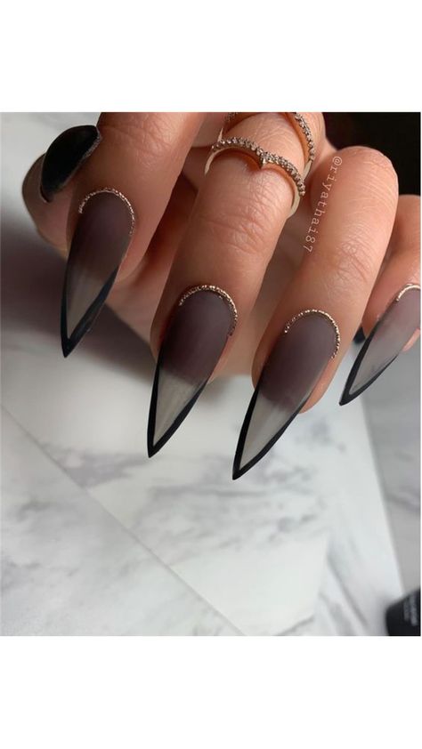 Unleash your inner goddess with these gothic-inspired black nail ideas! 🖤👑 #GothicGoddess #BlackGoddess #NailDesigns Stiletto French Tip, Black Nails Ideas, Black Nail Ideas, Black French Tip Nails, Gothic Goddess, Black French Tip, Black Manicure, Black French Tips, Makeup Nails Art