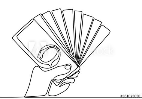 Stock Image: Continuous line drawing of hands holding piles of money banknotes. Human hand with banknotes hand draw minimalism style. Payment with money, buying or purchase of goods. Vector continuous line Money Line Art, Drawing Of Hands Holding, Piles Of Money, Drawing Of Hands, Digital Money, Minimal Drawings, Minimalism Style, Meaningful Drawings, Continuous Line Drawing