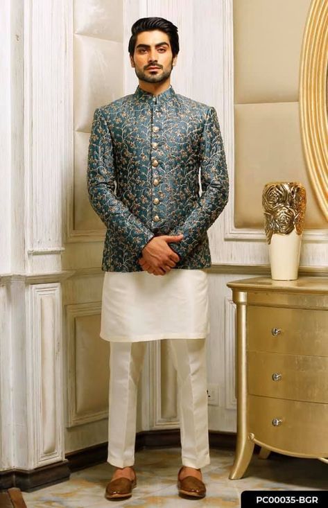 Kurta Pajama Jodhpuri Coat, Jodhpuri Hand Work, Brocade Kurta For Men, Prince Suit For Men, Prince Coat For Men, Men Wedding Kurta, India Fashion Men, Indian Wedding Suits Men, Prince Suit