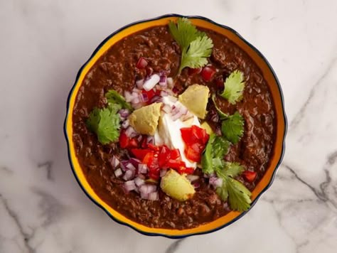 Get Black Bean Soup Recipe from Food Network Black Bean Soup Recipe, Dried Black Beans, Quinoa Soup, Bean Soup Recipe, Soup Stock, Soups And Sandwiches, Chili Stew, Multi Cooker, Black Bean Soup