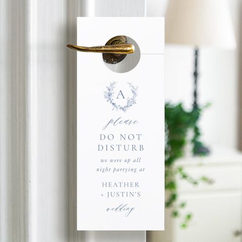 Transform your space with stylish door signs and hangers! Elevate your home decor with these sleek and functional accessories. From personalized name plates to charming welcome signs, find the perfect accents for your doors. Get inspired and make a statement with our collection! #doorsigns #doorhangers #homedecor #interiordesign #personalized #welcome #signage #dooraccessories #housewarming #stylishdecor Wedding Hotel Door Hangers, Hotel Door Hanger, Stylish Doors, Personalized Name Plates, Dusty Blue Wedding, Hotel Door, Wedding Hotel, Sweet Rain, Rustic Wooden Sign