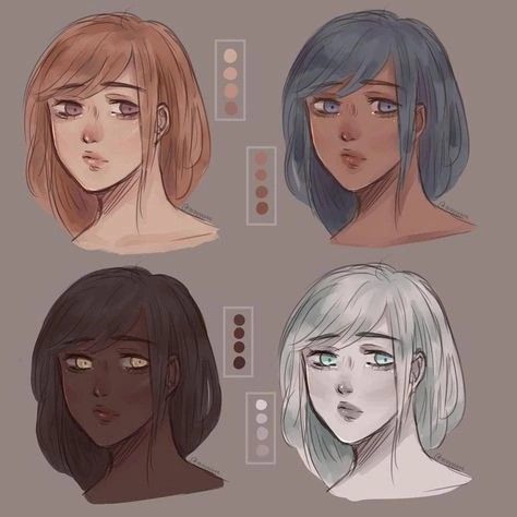 Skin Palette Digital Art, Skin Drawing Tutorial, Dark Skin Drawing, Skin Color Palette Digital Art, Skin Palette, Color Practice, Skin Drawing, Palette Art, Skin Colors