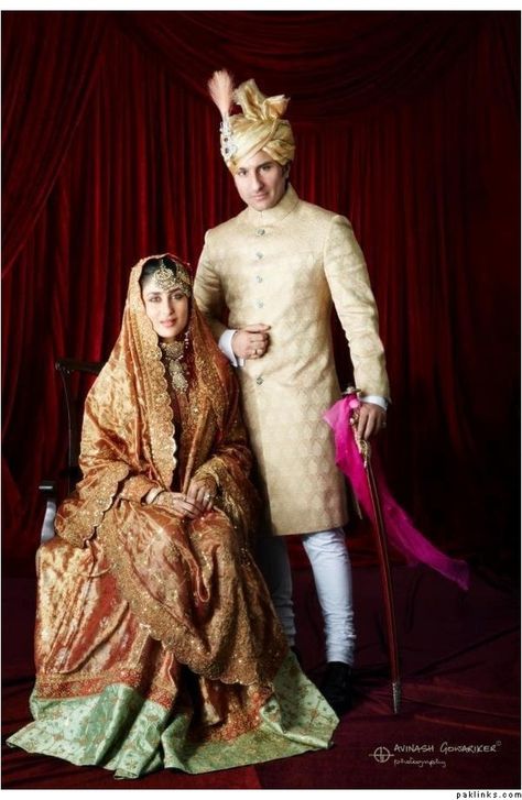 Kareena Kapoor Wedding, भारतीय दुल्हन संबंधी, Indian Groom Wear, Celebrity Bride, Bollywood Bridal, Wedding Sherwani, Saif Ali Khan, Bollywood Couples, Bollywood Wedding