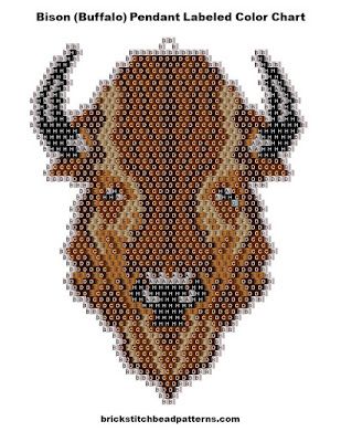 Animal Beading Patterns, Beading Animals Patterns Free, Beaded Buffalo Medallion, Beaded Buffalo Pattern, Brick Stitch Animal Patterns, Seed Bead Projects Free Pattern, Seed Bead Earrings Patterns Free Brick Stitch, Delica Beads Patterns Free, Free Brick Stitch Patterns