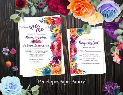 Floral Summer Wedding, Middle Names, Summer Wedding Invitations, Custom Matches, Battle Creek, Wedding Reception Venues, Rehearsal Dinner Invitations, Invitation Wedding, Colored Envelopes