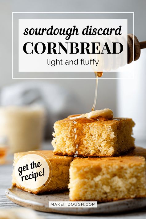 Sourdough Discard Cornbread Recipe Discard Cornbread, Sourdough Discard Cornbread, Sourdough Skillet, Sourdough Cornbread Recipe, Sourdough Cornbread, Cornmeal Bread, Sourdough Discard Recipes, Recipe Using Sourdough Starter, Skillet Cornbread