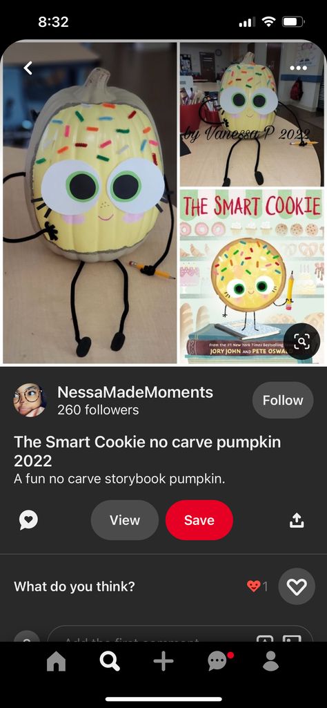 The Smart Cookie Pumpkin, Smart Cookie Pumpkin, Book Pumpkin, Story Book Pumpkin, One Smart Cookie, Smart Cookie, School Crafts, School Projects, Pumpkin Carving