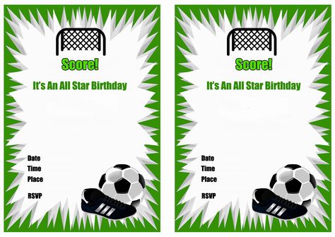 Soccer Party Invitations, Football Birthday Party Invitations, Soccer Birthday Invitation, Soccer Birthday Party, Football Party Invitations, Football Birthday Invitations, Birthday Party Invitations Free, Football Invitations, Soccer Birthday Parties