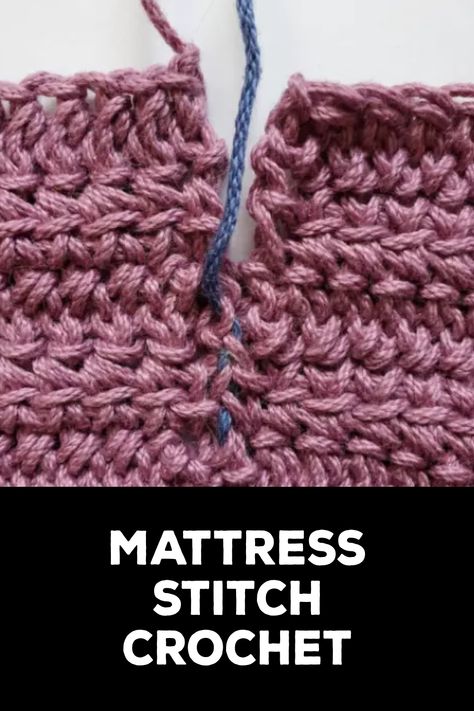 How to Mattress Stitch Crochet Mattress Stitch Crochet, Crochet Pieces Together, Joining Granny Squares, Crochet Pieces, Mattress Stitch, Embellished Clothing, Ladder Stitch, Crochet Fabric, Your Crochet