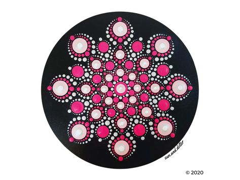 Pink Mandala Dot Art, Dot Art Mandala, Mandala Art Lesson, Art Mandala, Art Patterns, Dot Mandala, Dot Art Painting, Mandala Dots, Mandala Stones