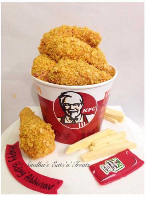 Kfc Cake, Bucket Cake, Chicken Bucket, Cake Topper Printable, Valentine's Dinner, Home Bakery Business, Kfc Chicken, Birthday Bbq, Valentine Dinner