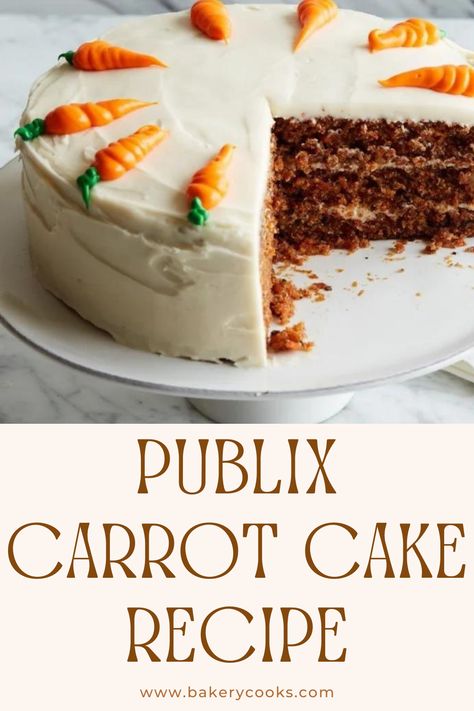 Publix Carrot Cake Recipe, Publix Cake Recipe, Publix Cake, Publix Cakes, Coconut Cream Cheese Frosting, Publix Recipes, Carrot Cake Recipe Easy, Creamy Frosting, Fresh Carrots