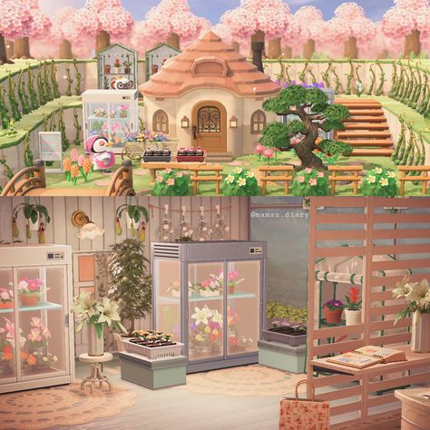 Lily Animal Crossing House, Lily Acnh House, Acnh Eloise House, Lilys House Acnh, Acnh Hhp Flower House, Acnh Girly Room, Acnh Idea, Acnh Interior, Acnh Hhp