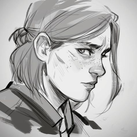 Ellie Williams Drawing Easy, Ellie Williams Drawing, Last Of Us Drawing, Ellie Fanart, Lesly Oh, Watching Stars, Us Drawing, Arte Grunge, Art Style Inspiration