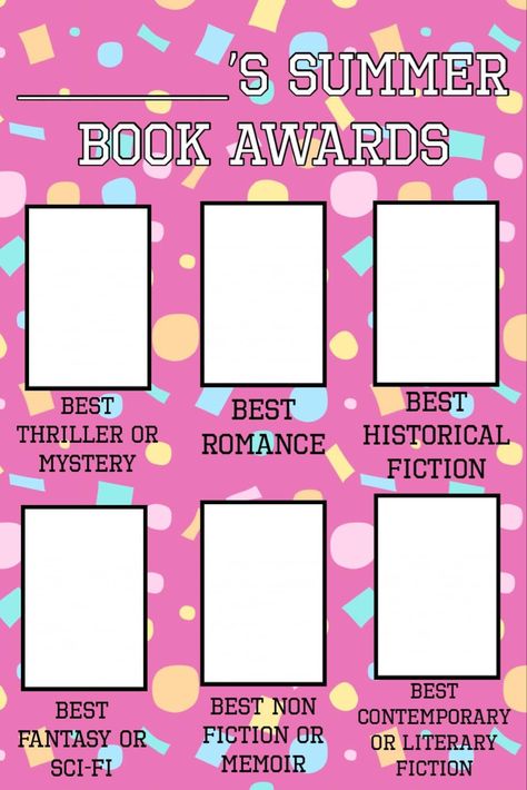 Blue Bookmark, Award Template, Summer Book, Award Ideas, Summer Books, Contemporary Fiction, Book Awards, Historical Romance, Memoirs