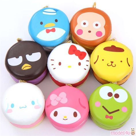 cute soft sponge squishies charm with Sanrio character, dessert, Puchi Cake Cake Squishy, Hello Kitty Birthday Party, Hello Kitty Shoes, Hello Kitty Drawing, Hello Kitty Birthday, Christmas Sugar Cookies, Round Cake, Hello Kitty Items, Mini Things