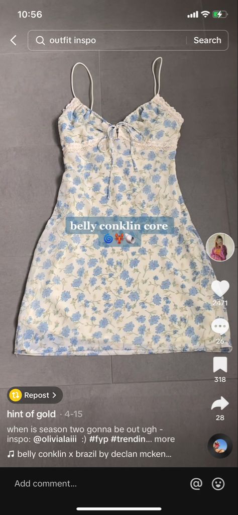 Belly Conklin Dress, Conrad Outfits The Summer I Turned Pretty, Belly Conklin Party Outfit, Isabel Conklin Outfits, Summer I Turned Pretty Belly Outfits, Belly Prom Dress The Summer I Turned Pretty, Tsitp Clothes Aesthetic, Belly Outfit Inspo Tsitp, Belly Style The Summer I Turned Pretty