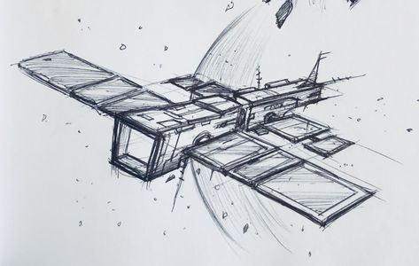 Space Sketch Ideas, Space Drawing Sketch, Science Fiction Drawing, Physics Drawing Ideas, Space Sketchbook, Drawing Spaceship, Sketches Space, Universe Sketch, Futuristic Drawing