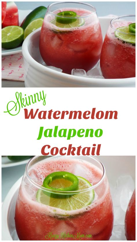 Jalapeño Cocktail, Vodka Cranberry Cocktail, Jalapeño Peppers, Watermelon Cocktail, Diy Cocktails, Watermelon Margarita, Cranberry Cocktail, Fruity Cocktails, Fresh Watermelon