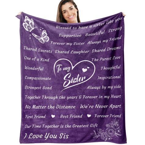 PRICES MAY VARY. 【Sister Birthday Gift Ideas】: To my dear sister, may this cozy blanket keep you warm and remind you of the love we share, no matter the distance between us. In the hustle and bustle of life, it's easy to forget to take a moment to relax and unwind. I hope this blanket provides you with a peaceful retreat. 【Sister Gifts】: 60"x50" fits most people, these flannel blankets are great for a picnic at the park, snuggling while watching TV, relaxing on the sofa, or as a stylish bedsprea My Dear Sister, Distance Between Us, Sister Birthday Gifts, Love You Sis, Flannel Blankets, The Distance Between Us, Sister Birthday Gift, Dear Sister, Birthday Gifts For Sister