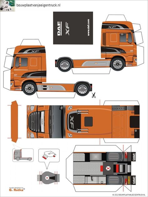 Truck Template, Paper Models House, Mobil Rc, Car Papercraft, Paper Toy Printable, Truk Besar, Paper Model Car, Papercraft Download, Best Banner Design