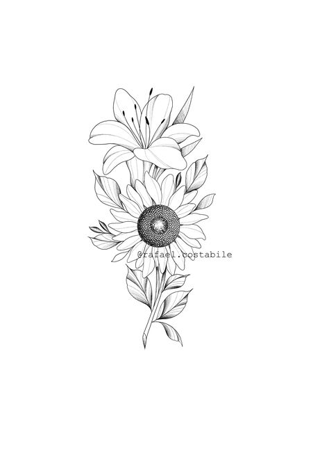 Victoria Tattoo, Mum And Dad Tattoos, Daisy Tattoo Designs, Tattoo Sleeve Filler, Lillies Tattoo, Sunflower Tattoo Sleeve, Lily Flower Tattoos, Family Tattoo Designs, Mommy Tattoos