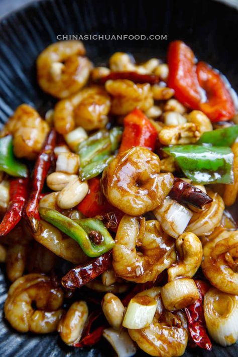 Kung Pao Shrimp, Chinese Food Recipes, Chinese Chicken Recipes, Best Chinese Food, Authentic Chinese Recipes, Prawn Recipes, Easy Chinese Recipes, Chinese Dishes, Chinese Cooking