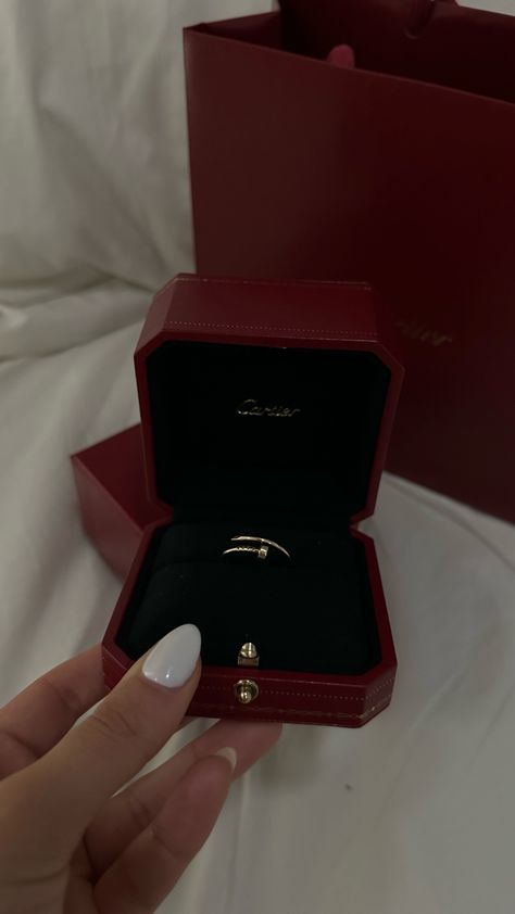 Cartier ring, cartier nail ring, cartier juste un clou ring, cartier ring stack, cartier jewelry, cartier thin ring, cartier nail ring small, white nail inspo, luxury jewelry inspo, jewelry inspo Cartier Screw Ring, Cartier Rings Aesthetic, Cartier Un Clou Ring, Cartier Juste Un Clou Ring Small, Cartier Clou Ring, Just Un Clou Ring, Ring Stack Cartier, Cartier Ring Aesthetic, Cartier Ring Stack