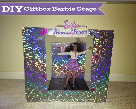 Barbie The Princess and the Popstar Movie & Craft night DIY:Giftbox Barbie Stage #CouchCritics #cbias by Growing Up Blackxican Diy Fashion Show, Princess And The Popstar, Barbie Things, Movie Crafts, Melissa And Doug, Barbie Movie, Barbie Party, Doll Ideas, Barbie Princess