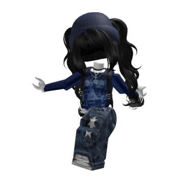 Roblox Black Hair Codes Combo, Dark Blue Roblox Avatar, Roblox Avatars Blue, Blue Roblox Avatar, Mm2 Outfits, Street Wear Girl, Roblox Styles, Emo Outfit Ideas, Aesthetic Outfits Y2k