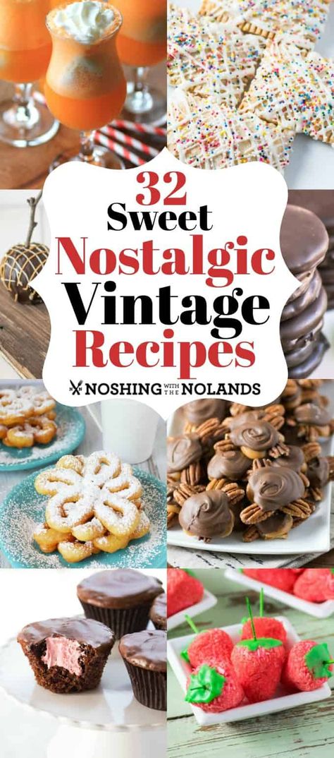 32 Sweet Nostalgic Vintage Recipes will bring a rush of fond memories back!! #nostaligic #vintage #recipes #desserts Nostalgic Recipes, Vintage Christmas Recipes, Retro Desserts, Pecan Bars, Heirloom Recipes, Vintage Baking, Vintage Dessert, Almond Joy, Grandmas Recipes