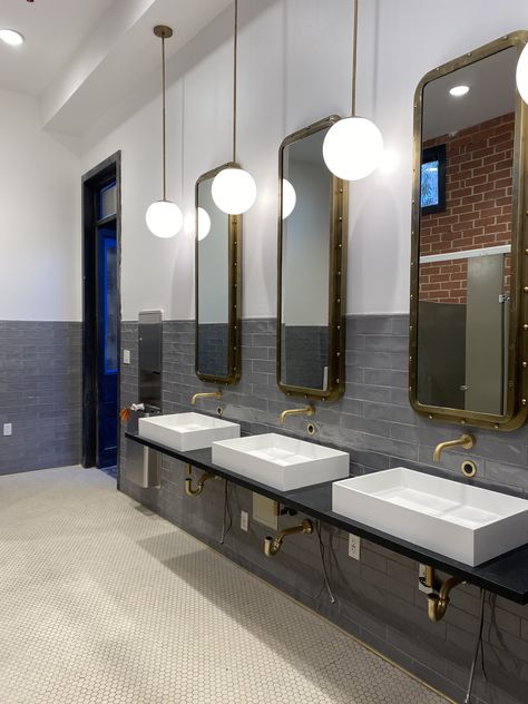 Modern Commercial Bathroom, Office Bathroom Design, Family Bathroom Design, Commercial Bathroom Ideas, Church Bathroom, Public Restroom Design, Commercial Bathroom Designs, College Bathroom, Commercial Toilet