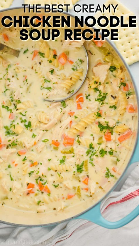 Creamy Chicken Noodle, Creamy Chicken Noodle Soup, Homemade Chicken Soup, Creamy Chicken Soup, Broccoli Cheddar Soup, Chicken Noodle Soup Homemade, Noodle Soup Recipes, Soup Recipes Chicken Noodle, Chicken Soup Recipes