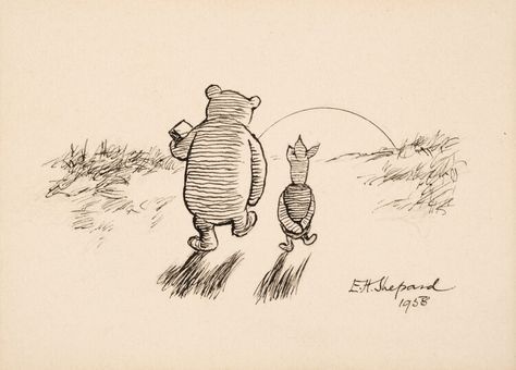 Forgotten Winnie-the-Pooh Sketch Found Wrapped in an Old Tea Towel — Smithsonian Magazine Winnie The Pooh Sketches, Pooh Sketch, Custom Pencil Case, Winnie The Pooh Drawing, Childrens Book Characters, Chicago Magazine, Pooh And Piglet, Custom Pencils, Black And White Sketches