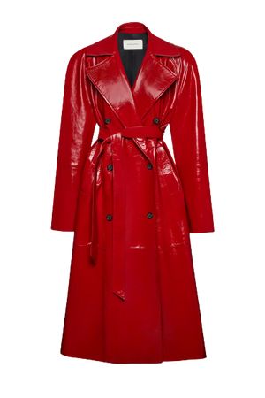 Red & Gray Outfit | ShopLook Leather Trench, Magda Butrym, Leather Trench Coat, Red Coat, Online Fashion Stores, Mode Vintage, Looks Vintage, Cherry Red, Look Cool