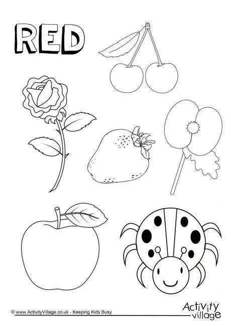 Red things colouring page Colour Identifying Activities, Color Red Activities, Colour Activities, Color Activities For Toddlers, Preschool Color Activities, Color Worksheets For Preschool, Perfect Classroom, Black Things, Kindergarten Colors