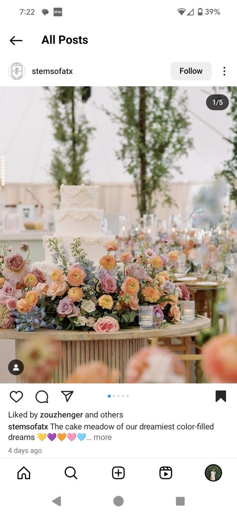 Cake Meadow, Flowers On Cake, July 18th, Flower Cake, Wedding Inspo, Confetti, Wedding Flowers, Bridal Shower, Cake