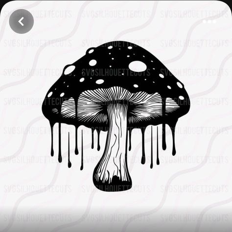 Mushroom Reference, Mushroom Svg, Cut Table, Art Flash, Kunst Tattoos, Trippy Drawings, Art Hippie, Mushroom Drawing, Dark Art Tattoo