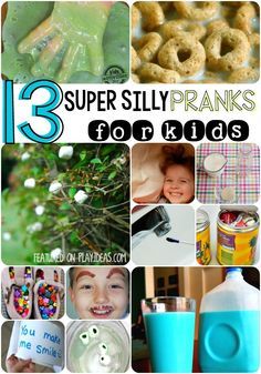 Such fun ideas for tame pranks for kids. Some of them are kind some of them are silly, but they will all have you laughing and playing together. April Fools Pranks For Kids, April Fool's Pranks, Easy Pranks, April Fools Day Jokes, Best April Fools, Pranks For Kids, April Fools Pranks, Good Pranks, Fools Day