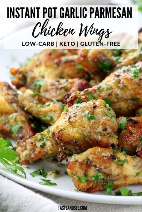 Pressure Cooker Chicken Wings, Instant Pot Garlic Parmesan Chicken, Parmesan Chicken Wings, Garlic Parmesan Chicken Wings, Golden Chicken, Cooking Frozen Chicken, Pressure Cooker Chicken, Garlic Parmesan Chicken, Parmesan Chicken