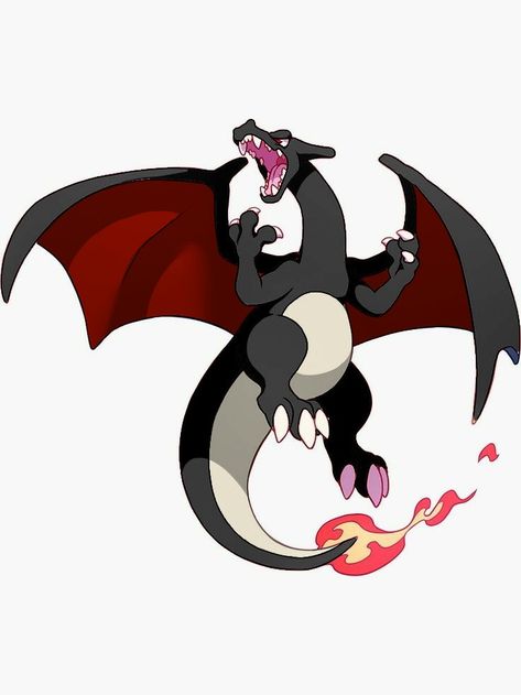 Shiny Charizard Tattoo, Shiny Charizard Art, Black Charizard, Kamen Rider Ryuga, Charizard Evolution, Shiny Charizard, Creepy Pokemon, Charizard Art, Pokemon Firered