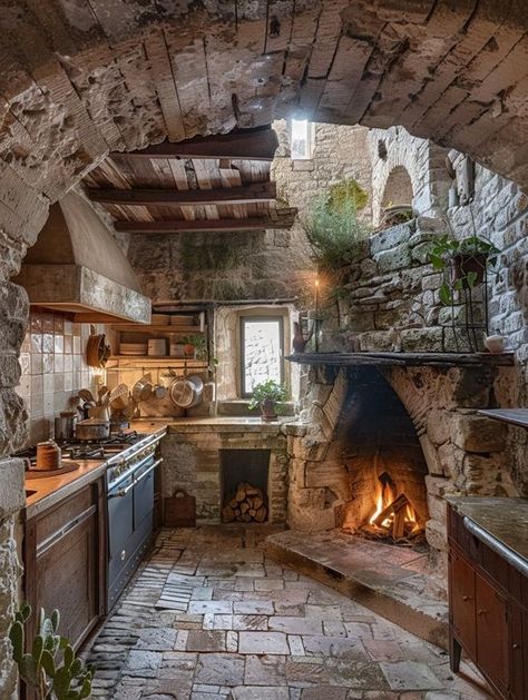 Interior Log Cabin, Old Cabin Interior, Stone Cottages Interior, German Houses, Off Grid House, Log Cabin Rustic, Home Decor Cozy, European Home, Cottage Interior