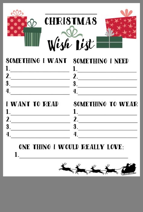 Printable Christmas List, Christmas Wish List Printable, Christmas List Printable, Wish List Printable, Kids Christmas List, Wishes Christmas, Christmas Wish List, Christmas Wish, Christmas Gift List