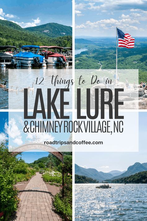 When Lucious Morse wandered into the Hickory Nut Gorge in 1900, he knew he could create something amazing there. By 1927, a dam was completed and the 720-acre Lake Lure created. Discover some things to do in Lake Lure and Chimney Rock Village during your next road trip adventure into the mountains of western North Carolina. #travel #northcarolina #lakelure #thingstodo Chimney Rock North Carolina, Rock Village, Lake Lure North Carolina, Chimney Rock State Park, North Carolina Lakes, North Carolina Vacations, Chimney Rock, North Carolina Travel, Lake Lure