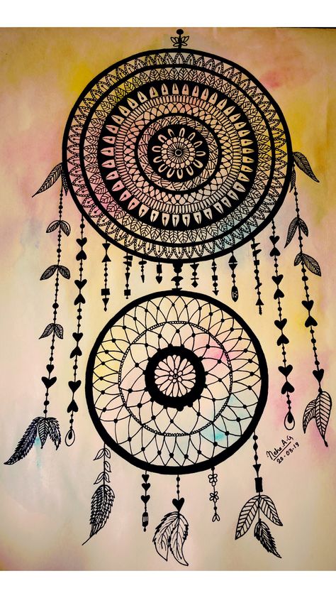 Dream Catcher Painting On Wall, Mandala Drawing Dream Catcher, How To Draw A Dreamcatcher Step By Step, Dream Catcher Mandala Drawing, Dream Catcher Art Drawing, Dream Catcher Drawings, Dream Catcher Mandala Art, Shiv Drawing, Nukkad Natak