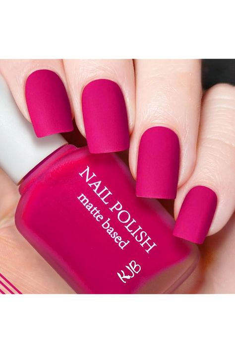 Hot Pink Matte Nail Polish, Hot Pink Quick Dry Nail Lacquer for Nail Art Varnish, 0.41 fl oz Halal Nail Polish, Dry Nails Quick, Matte Nail Polish, Matte Nail, Best Nail Polish, Nail Polish Sets, Nail Polish Collection, Beauty Standards, Nail Paint