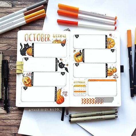 Bullet Journal Halloween, Bullet Journal October, Bullet Journal Titles, Crayola Supertips, Bullet Journal Font, Bullet Journal Ideas Templates, Bullet Journal Hacks, Bullet Journal Weekly Spread, Bullet Journal Diy